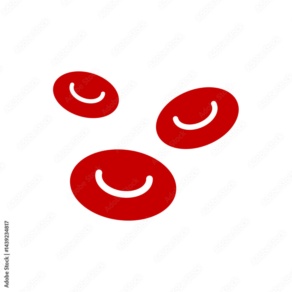 Red blood cell icon. Blood cell vector illustration.
