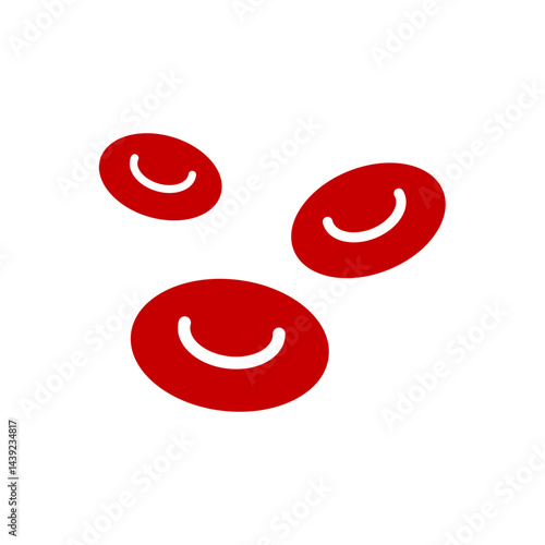 Obraz na płótnie Red blood cell icon. Blood cell vector illustration. w salonie
