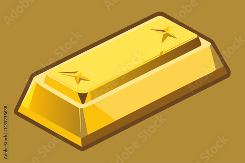 Gold Bar With Economic Stability Engraved On 1  a vector illustration