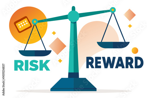 Balance With Risk Vs Reward On Each Side 1  a vector illustration