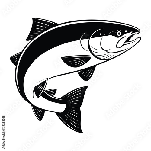 Salmon fish silhouette design vector illustration