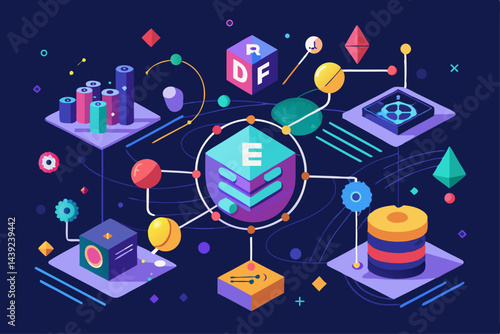 Vector Of Decentralized Finance Defi Ecosyst  a vector illustration