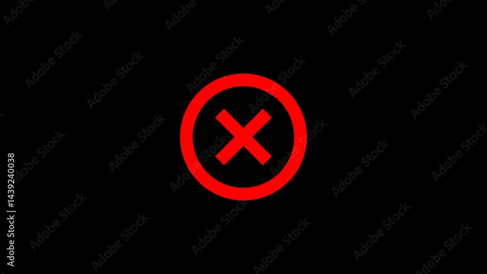 Cross Mark, Wrong Answer Voting Mark Animation 4k Motion Graphics Video Footage with Alpha Chanel Cross Mark, Wrong Answer Voting Mark Animation 4k Motion Graphics Video Footage with Alpha Chanel