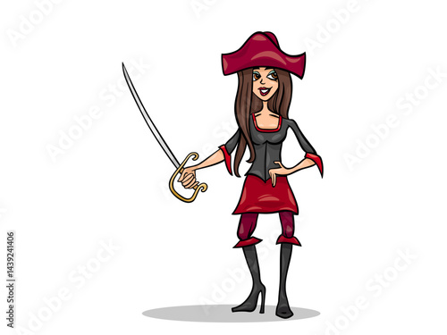 The Charming Female Pirate With a Sharp Sword Ready for Adventure