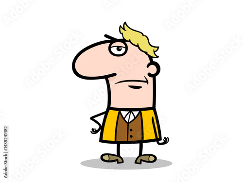 Animation of Man with Blond Hair and Yellow Vest