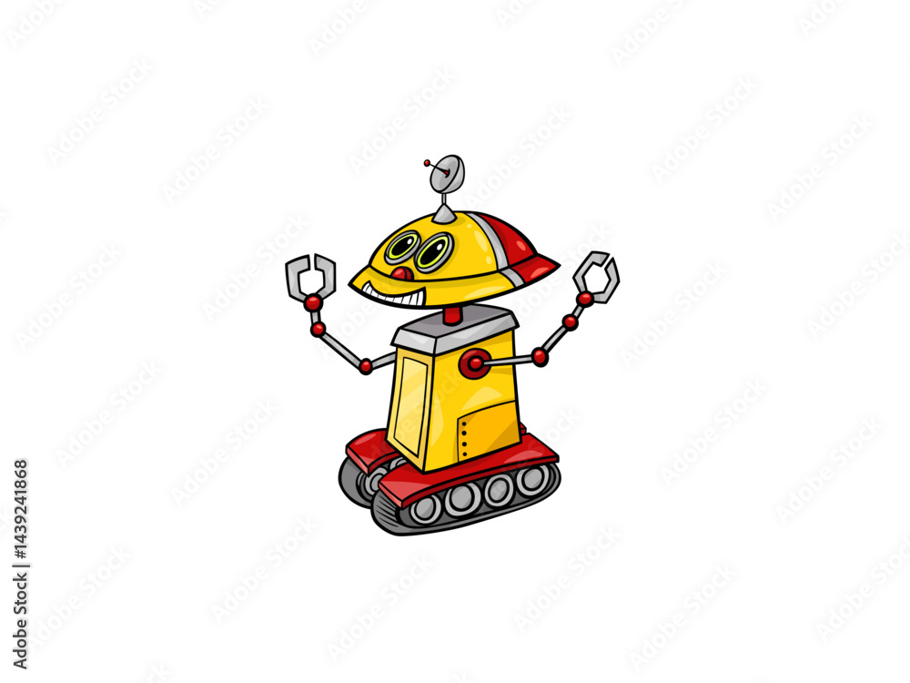 A Curious Yellow Robot Exploring the Mysterious Depths of Space A Curious Yellow Robot Exploring the Mysterious Depths of Space