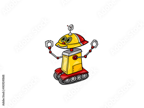A Curious Yellow Robot Exploring the Mysterious Depths of Space