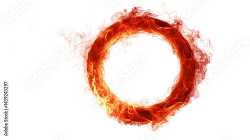 Electric Red Ring with Glowing Energy Isolated on Transparent Background