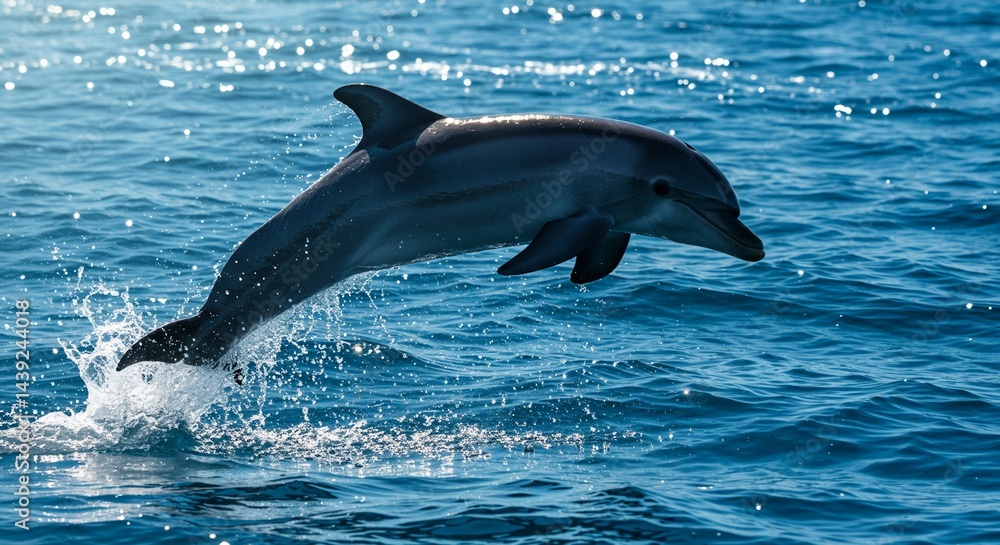 Naklejka premium Jumping Dolphin in the Ocean
