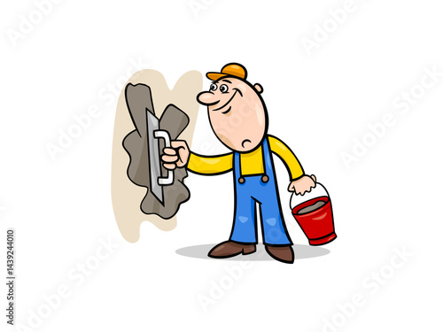 Expert Plasterer Applying Plaster to the Wall in Good Way