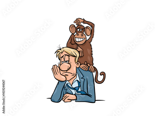 Monkey on Back Problems and Business Overload Concept