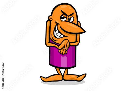 A Scheming Orange Man With a Sinister Grin and Plotting