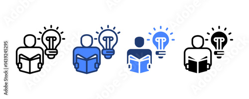 Learning Icon set multiple style collection