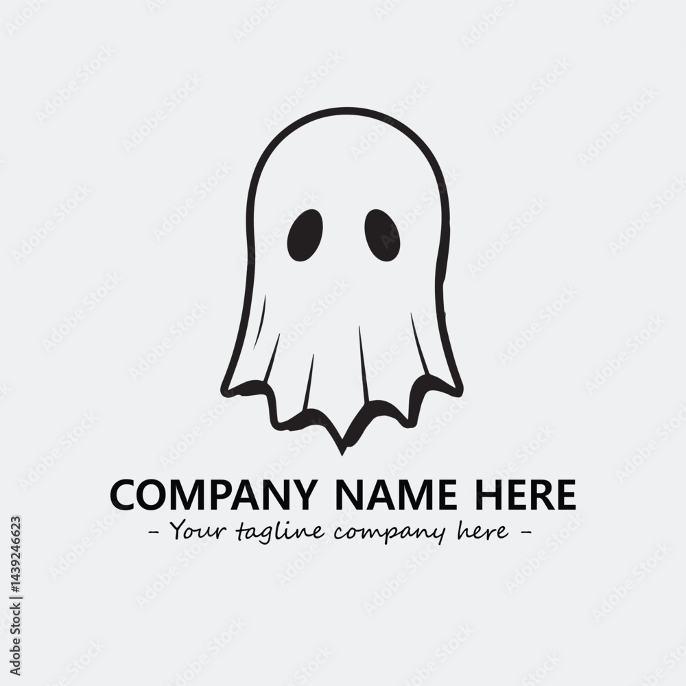 Ghost face icon illustration black and white vector image Ghost face icon illustration black and white vector image