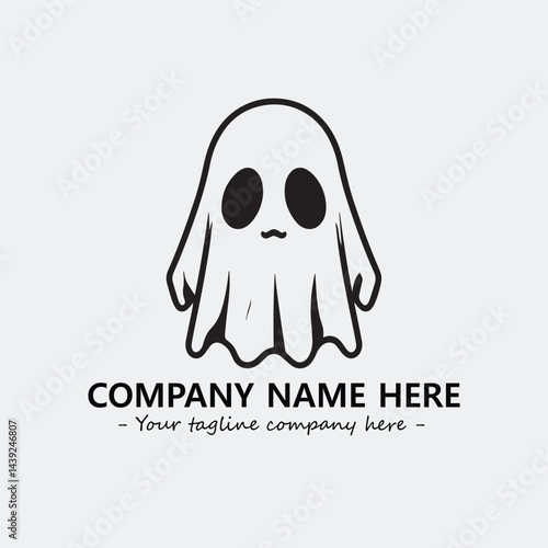 Ghost face icon illustration black and white vector image