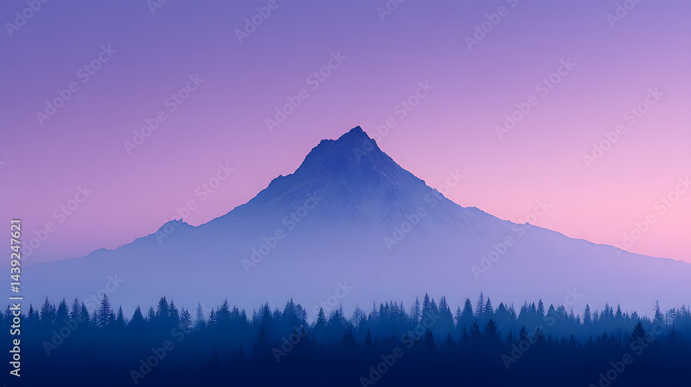 Mountain at night, professional eye-catching photo with deep shadows and stars in the sky.