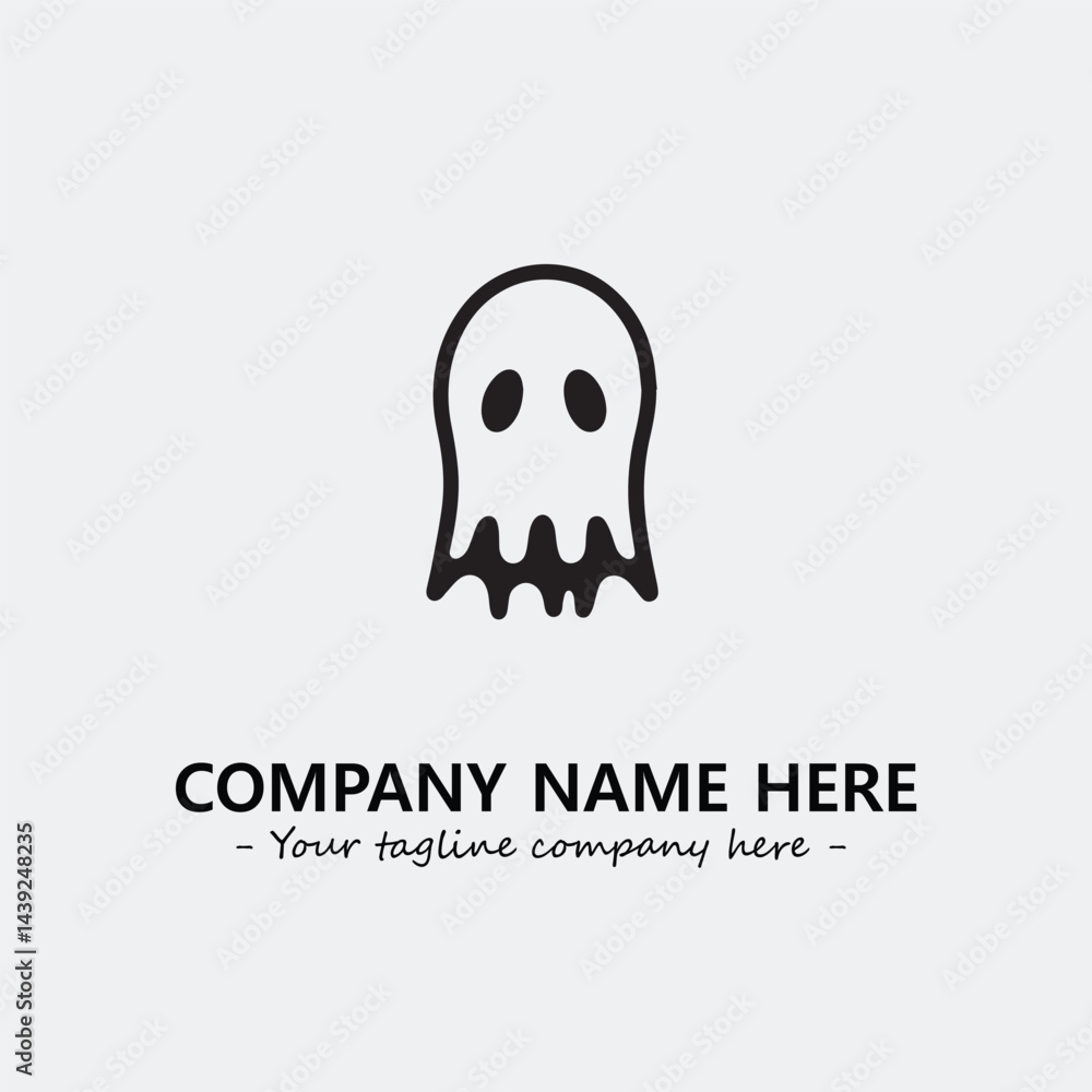 Ghost face icon illustration black and white vector image Ghost face icon illustration black and white vector image