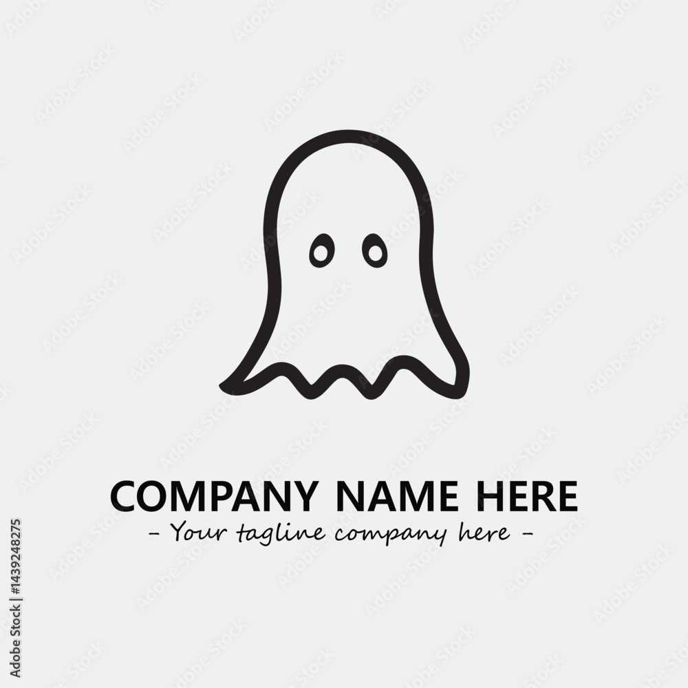 Ghost face icon illustration black and white vector image Ghost face icon illustration black and white vector image