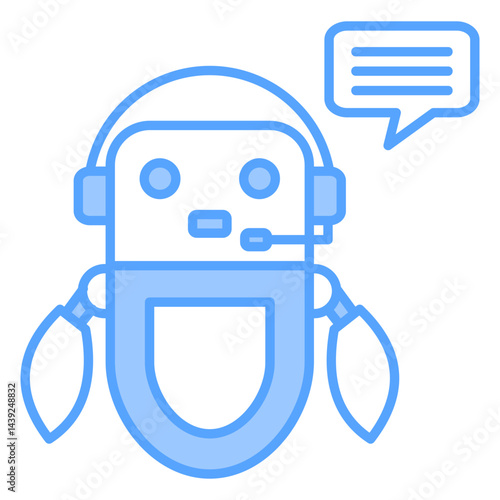 Robot Assistant Blue Icon