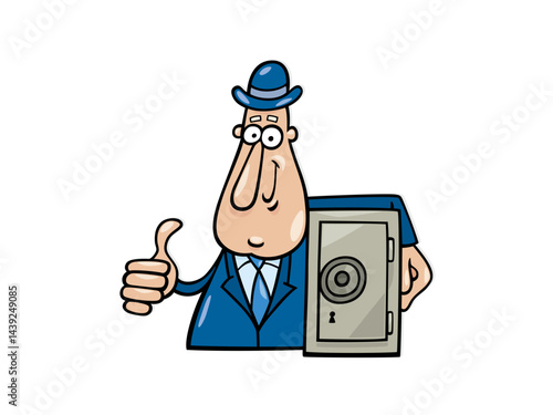Man with a Safe Providing Security and Trustworthy Business