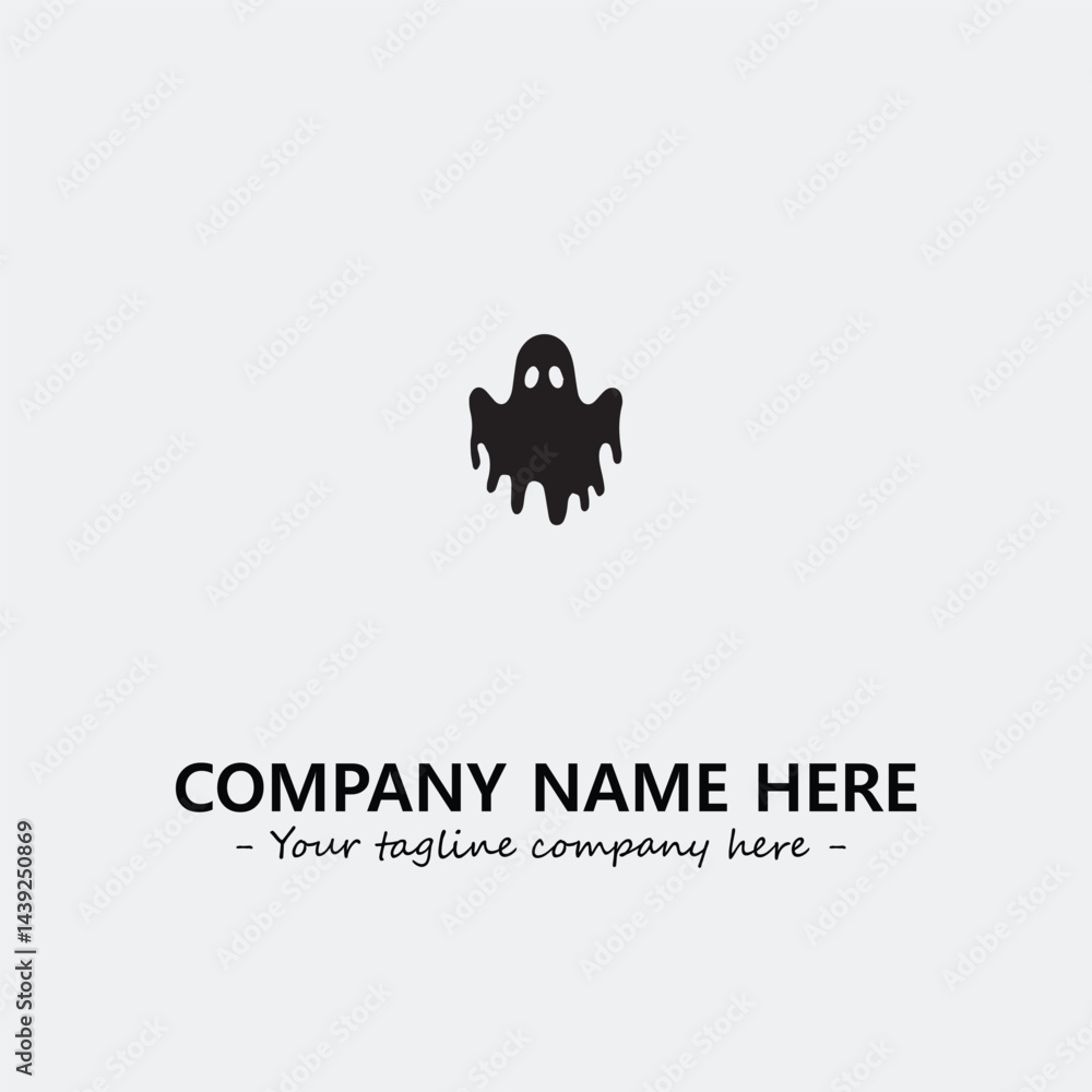 Obraz premium Ghost face icon illustration black and white vector image