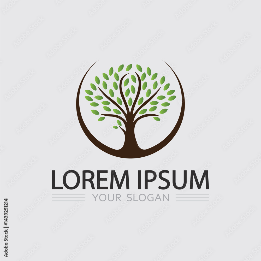 Obraz premium Botanical Eco Circle Logo