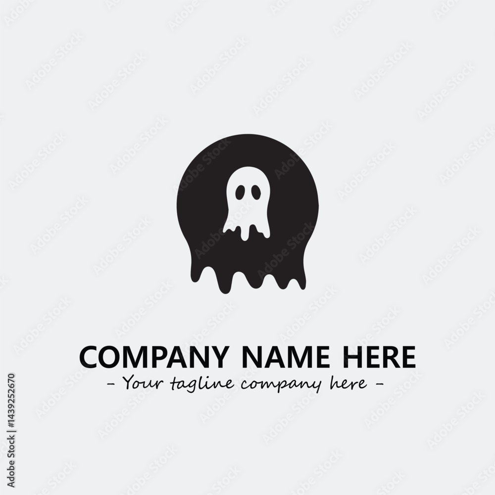 Obraz premium Ghost face icon illustration black and white vector image