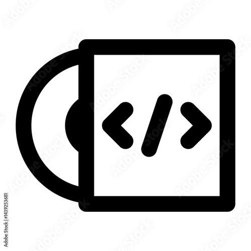 software disc line icon.