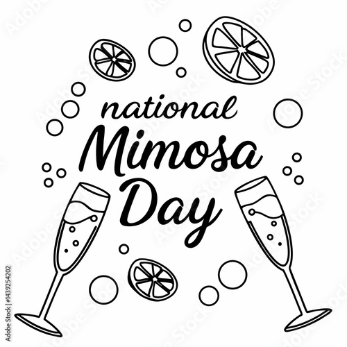 NATIONAL MIMOSA DAY vector illustration