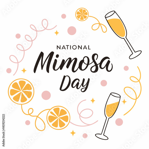 NATIONAL MIMOSA DAY vector illustration