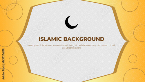 yellow Islamic pattern banners background set