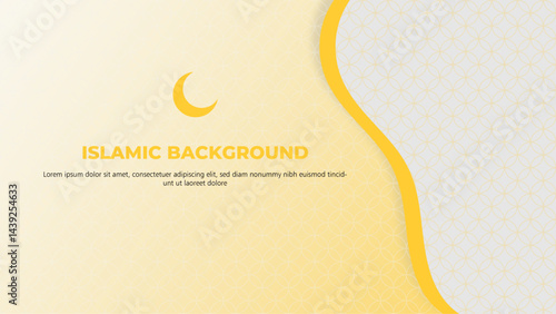 yellow Islamic pattern banners background set