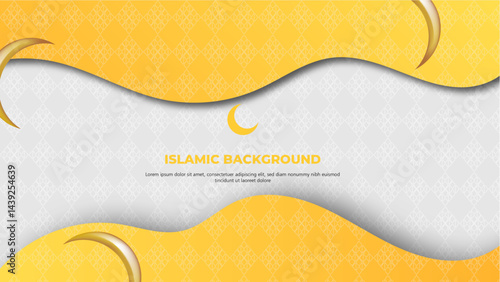 yellow Islamic pattern banners background set