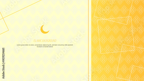 yellow Islamic pattern banners background set