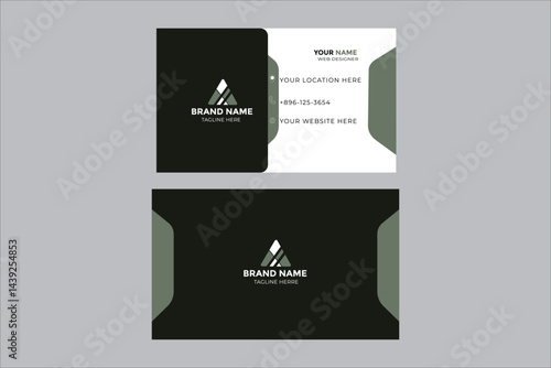 business card template design black ash corporate unique smart illustration business card design