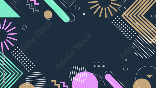 pattern colourful memphis style retro background or retro 80s wallpaper vector