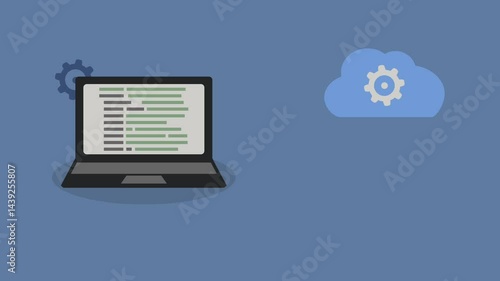 Cloud Computing Concept with Laptop & Mobile Phone