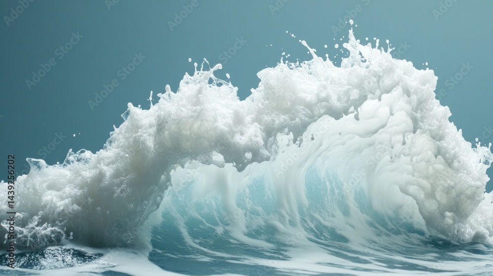 Fototapeta premium Ocean wave cresting, turquoise water, background muted. Use website, design