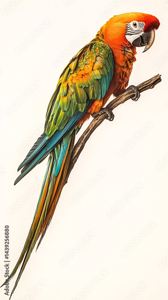 Fototapeta premium exotic parrot species isolated on white background