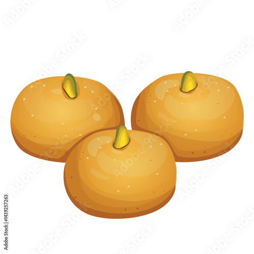 Peda Indian Sweets or Mithai Food. Vector illustration