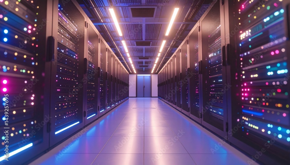 Fototapeta premium Neon brilliance enhances the overall tech experience. 