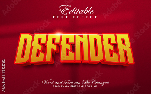 Defender editable text effect in glowing style