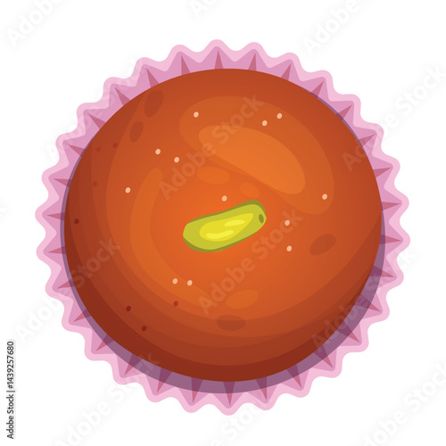 indian traditional sweet gulab jamun. Vector illustration