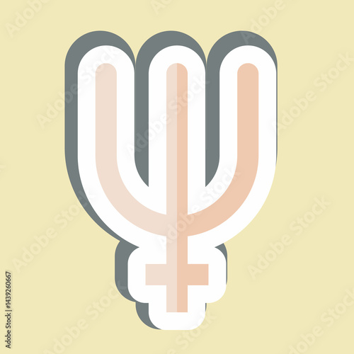 Sticker Neptune. related to Astrology symbol. design editable