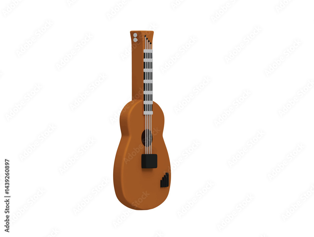 guiter icon 3d illustration render