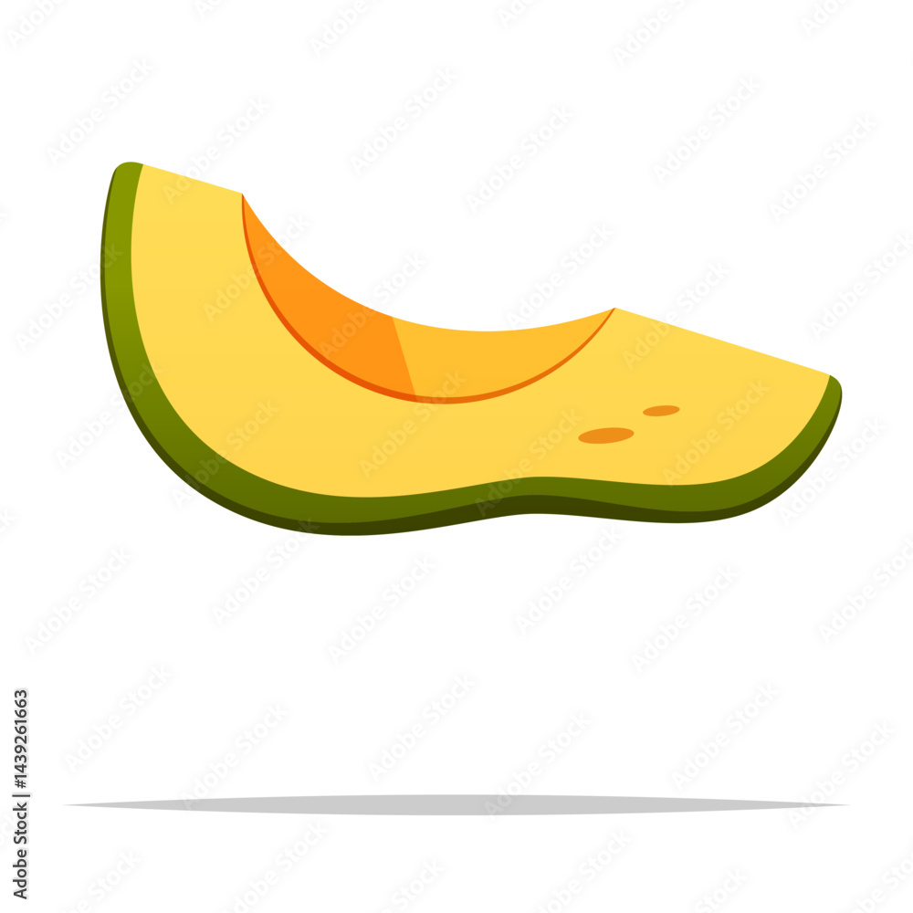 Fototapeta premium Avocado slice vector isolated illustration