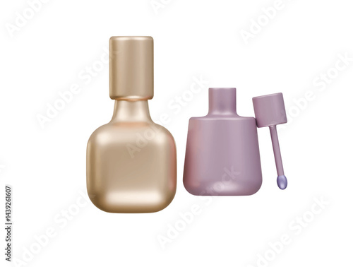 nail polish icon 3d illustration render
