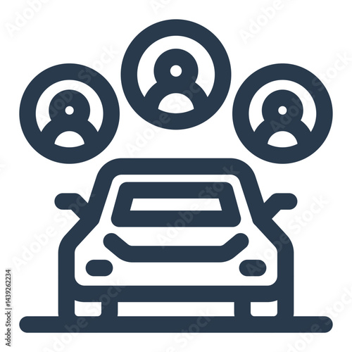 Carpooling Car with Three Passengers