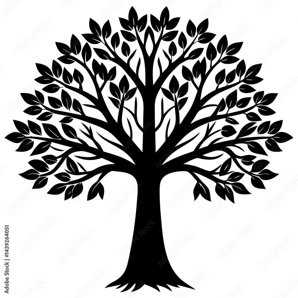 Obraz premium vector tree silhouette on white background
