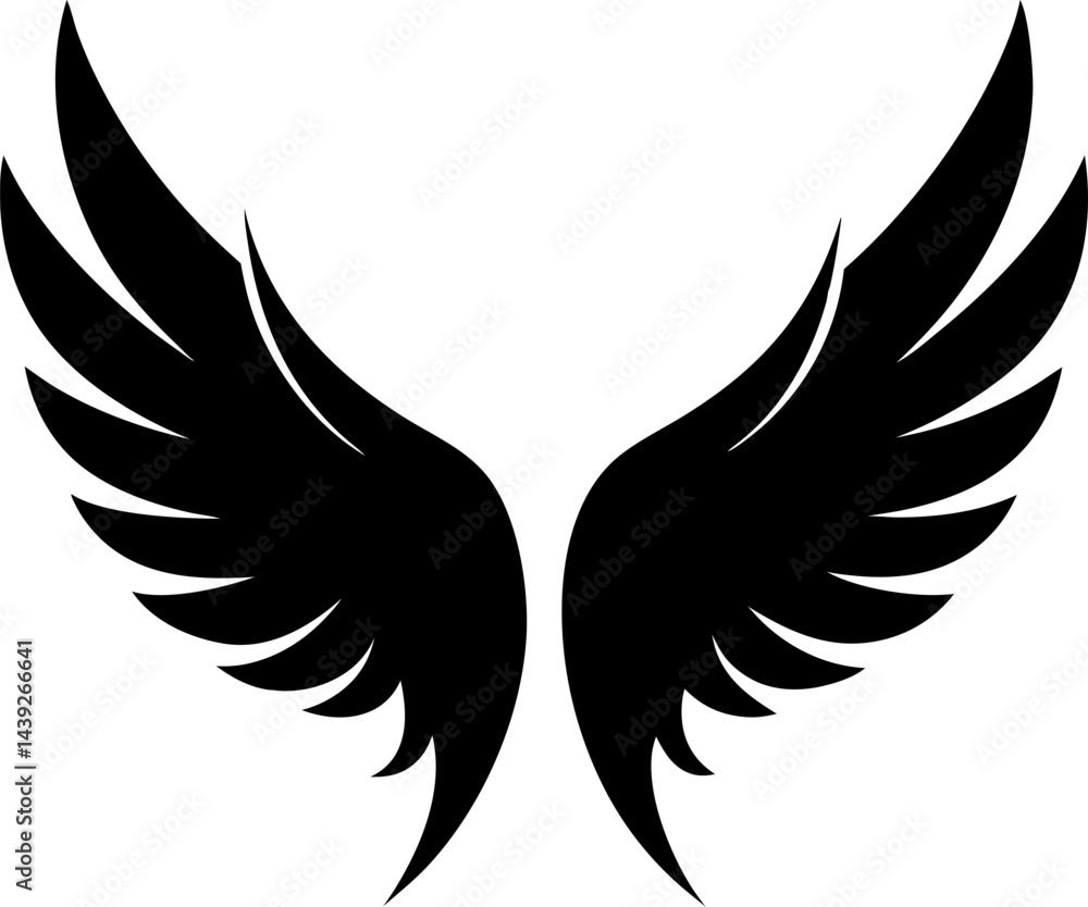 Fototapeta premium Wings icons set. Simple set of wings vector icons for web design on transparent background